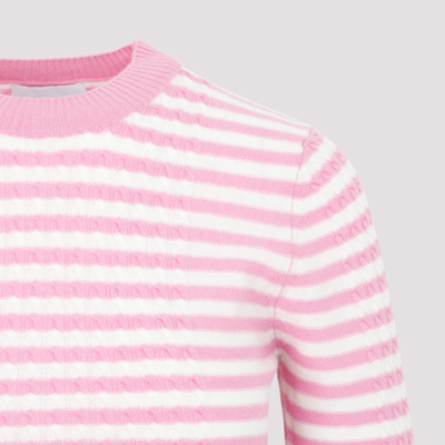 Shop Ganni Wool And Cashmere Sweater In Pink &amp; Purple