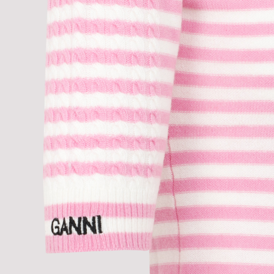 Shop Ganni Wool And Cashmere Sweater In Pink &amp; Purple