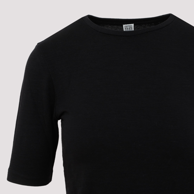 Shop Totême Thin Wool Tee Tshirt In Black