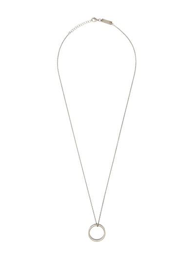 Shop Maison Margiela Number-engraved Ring Necklace In Silver