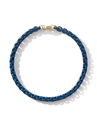 Shop David Yurman 14kt Yellow Gold Dy Bel Aire Chain Bracelet In Blue