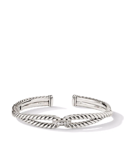 Shop David Yurman Sterling Silver Cable Loop Diamond Bracelet