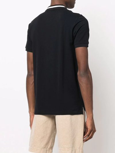 Ps By Paul Smith Cotton Happy Logo Polo Shirt In Schwarz