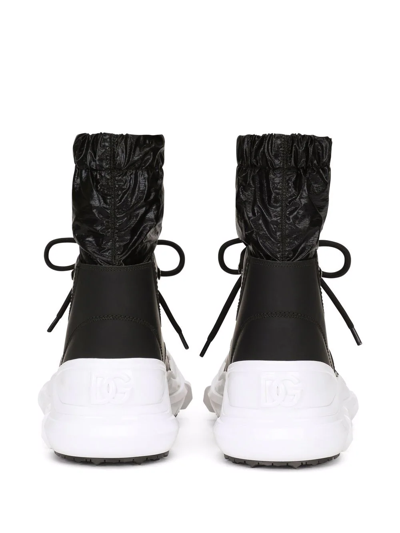 Shop Dolce & Gabbana Elasticated Lace-up Boots In Black