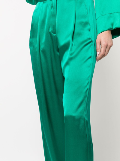 Shop Michelle Mason Wide-leg Trousers In Emerald