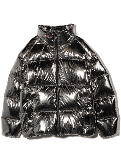 Shop Perfect Moment Glossy Puffer Jacket In Metallic