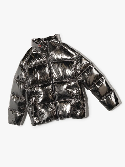 Shop Perfect Moment Glossy Puffer Jacket In Metallic