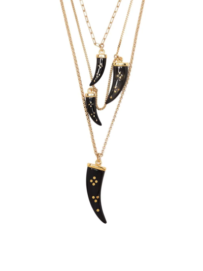 Shop Isabel Marant Brass Horn Necklace In Gold