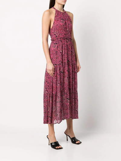 Shop A.l.c Elara Tiered-skirt Halterneck Dress In Pink