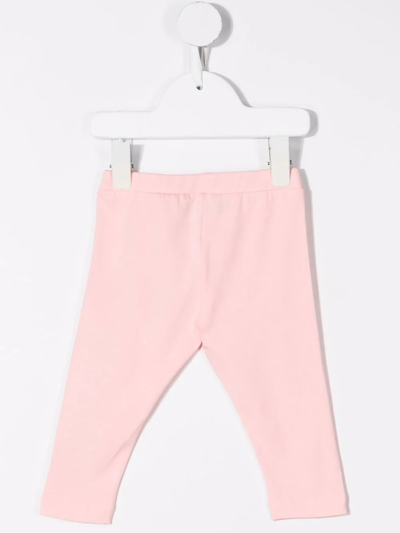 Shop Moschino Logo-print Leggings In Pink