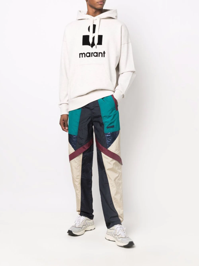 Shop Isabel Marant Colour Block Panelled Track Pants In Green