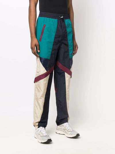 Shop Isabel Marant Colour Block Panelled Track Pants In Green