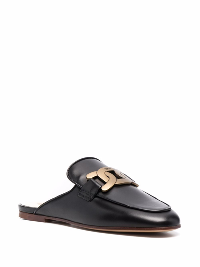 Shop Tod's Leather Slippers