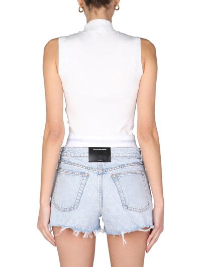 Shop Alexander Wang T Top With Logo Patch In White