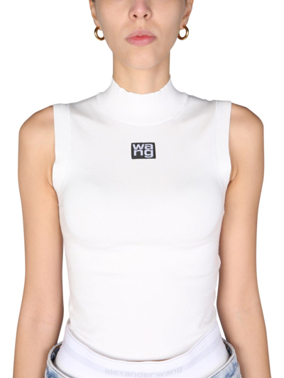 Shop Alexander Wang T Top With Logo Patch In White