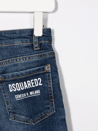 Shop Dsquared2 Stonewashed Straight-leg Jeans In Blue