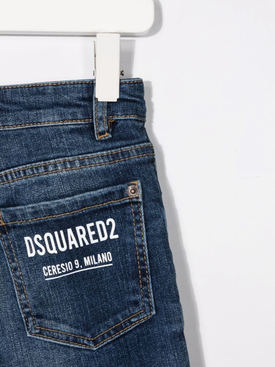 Dsquared2 Stonewashed Straight-leg Jeans In Blue