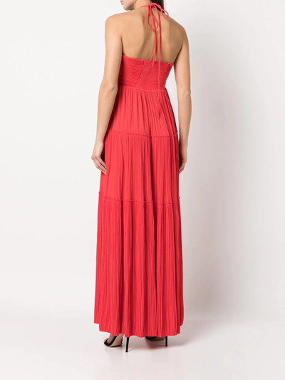 Shop A.l.c Cecelia Halterneck Maxi Dress In Red