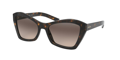 Shop Prada Light Brown Gradient Butterfly Ladies Sunglasses Pr 07xs 2au3d0 55 In Brown,tortoise