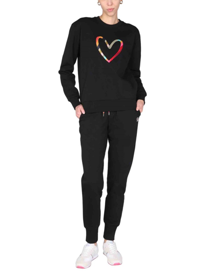 Shop Ps By Paul Smith "swirl Heart" Sweatshirt In Black