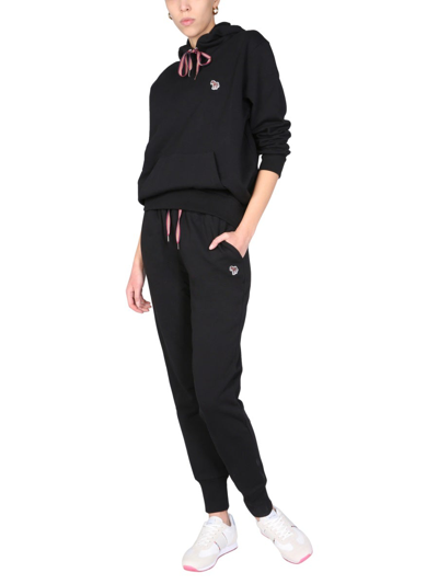 Ps By Paul Smith Ps Paul Smith Zebra Patch Drawstring Hoodie In Black
