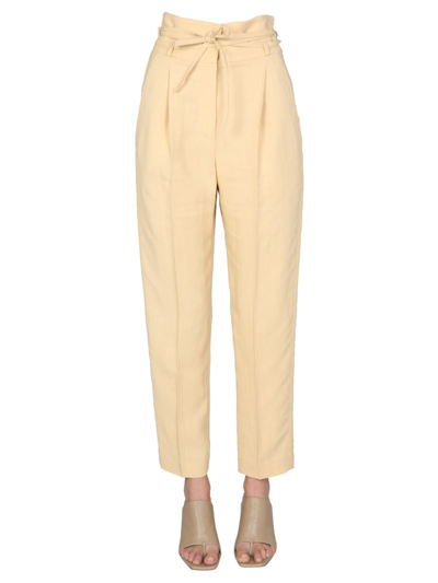 Shop Brunello Cucinelli High Waist Trousers In Yellow