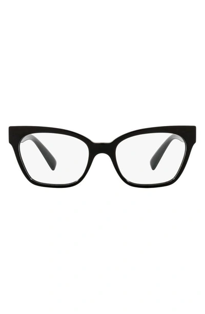 Shop Versace 53mm Optical Glasses In Black/ Demo Lens