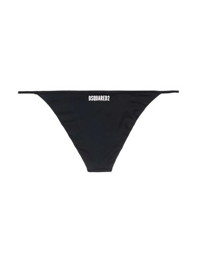Shop Dsquared2 Logo Print Bikini Bottoms In Schwarz