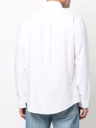 Polo Ralph Lauren Polo Pony-embroidered Long-sleeve Shirt In Weiss