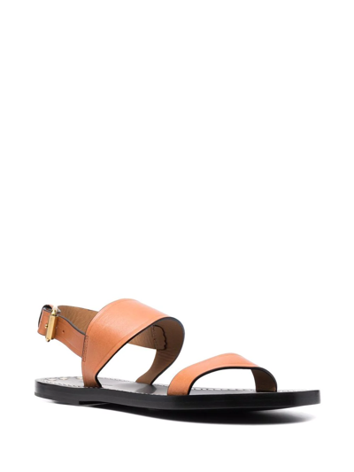 Shop Isabel Marant Stud Detail Leather Sandals In Braun