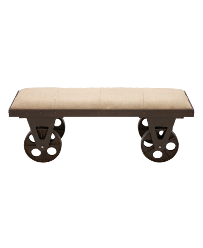 Shop Rosemary Lane Wood And Metal Industrial Bench In Brown