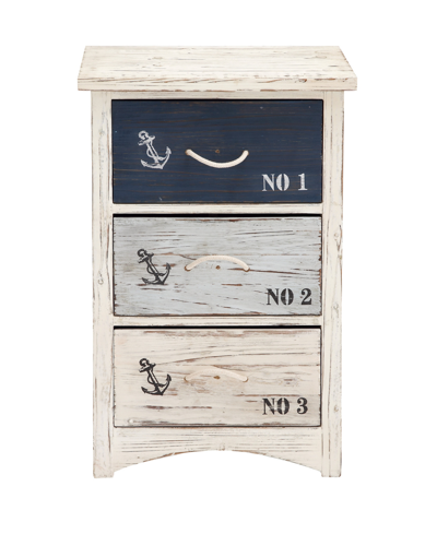 Rosemary Lane Wood Coastal Chest In White