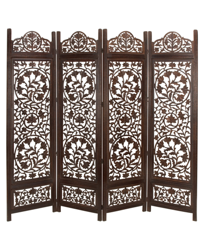 Shop Rosemary Lane Mango Wood Traditional Room Divider Screen In Brown