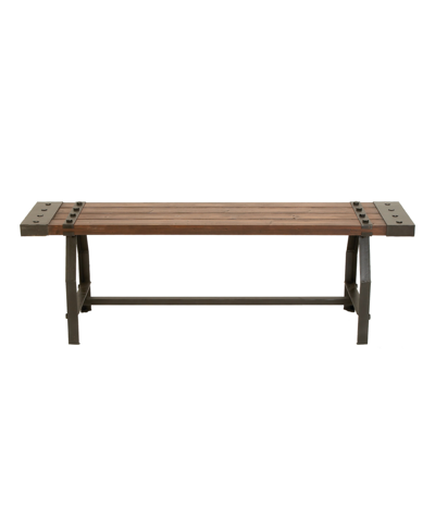 Rosemary Lane Iron And Metal Industrial Bench In Brown