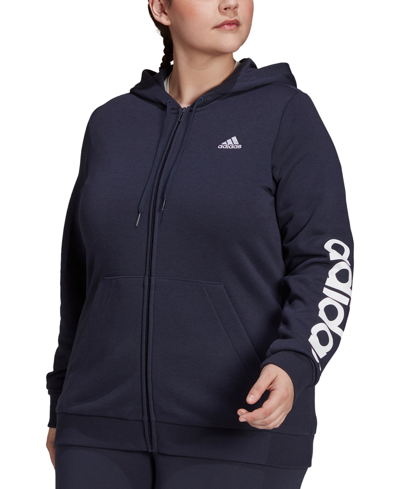 Adidas Originals Adidas Essentials Plus Size French Terry Logo-sleeve Hoodie  In Multi | ModeSens