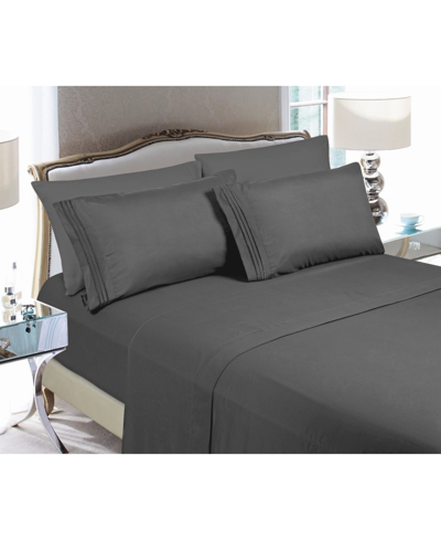 Shop Elegant Comfort 3-piece Twin/twin Xl Sheet Set In Gray