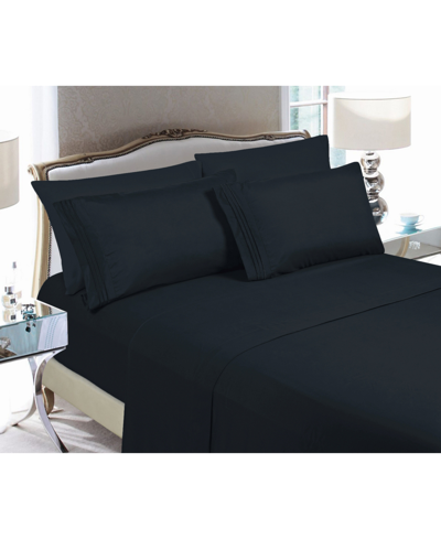 Shop Elegant Comfort 3-piece Twin/twin Xl Sheet Set In Black