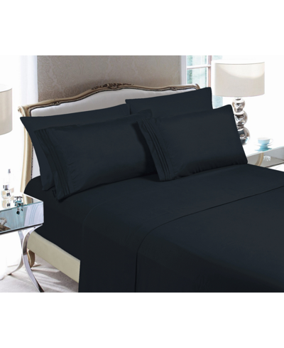 Elegant Comfort Luxury Soft Solid 3-pc. Sheet Set, Twin In Black