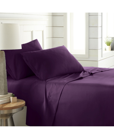 Shop Southshore Fine Linens Chic Solids Ultra Soft 4-piece Bed Sheet Sets, King In Purple