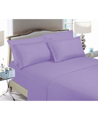 Elegant Comfort Luxury Soft Solid 3-pc. Sheet Set, Twin In Open Purple