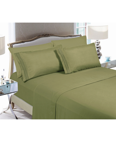 Shop Elegant Comfort 3-piece Twin/twin Xl Sheet Set In Dark Green