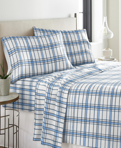 Pointehaven Heavy Weight Cotton Flannel Sheet Set, Full In Blue