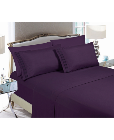 Shop Elegant Comfort 3-piece Twin/twin Xl Sheet Set In Purple