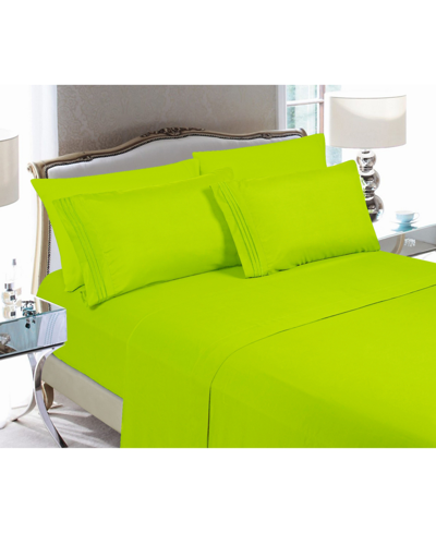 Shop Elegant Comfort 3-piece Twin/twin Xl Sheet Set In Open Green