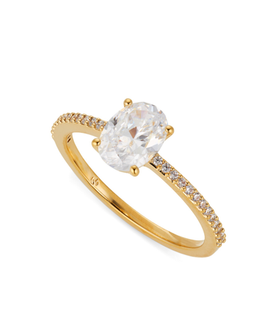 Shop Eliot Danori Danori Women's Oval Cubic Zirconia Ring, Created For Macy's In Gold-tone