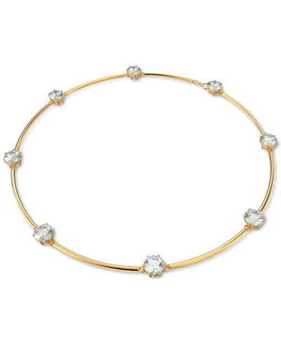 Shop Swarovski Gold-tone Crystal Studded Choker Necklace, 14-1/8" + 2" Extender In White