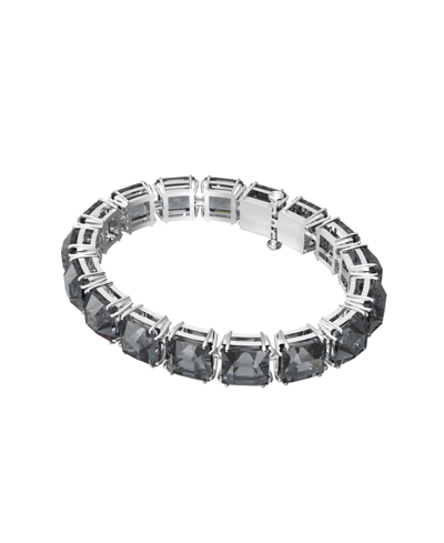 Shop Swarovski Millenia Bracelet With Square Cut Crystals In Gray