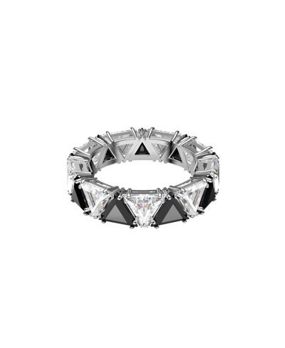 Shop Swarovski Millenia Cocktail Ring With Triangle Cut Crystals In Black
