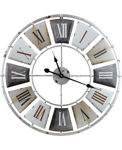 Shop Sorbus Large Decorative Wall Clock In Beige/black/brown/gray/white/silver