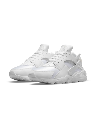 Shop Nike Men's Air Huarache Casual Sneakers From Finish Line In White/pure Platinum